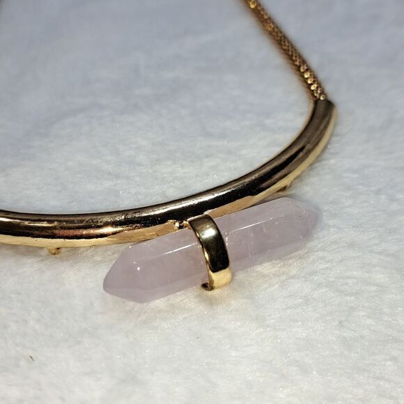 NWT Forever 21 Rose Quartz Necklace - Picture 6 of 8